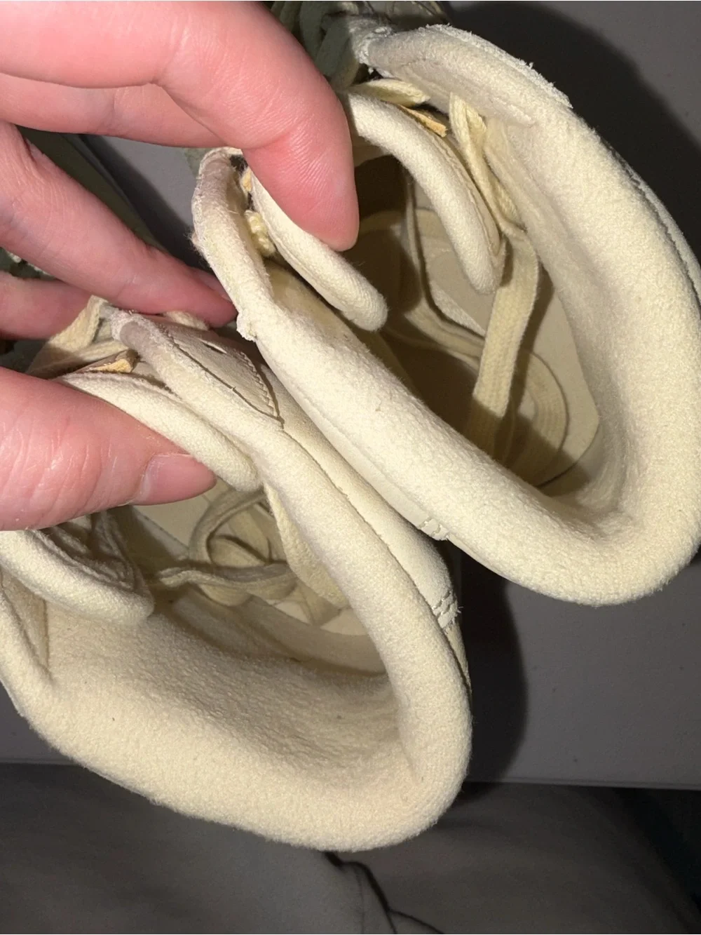 Nike Women’s High-Top Sneakers in Pale Yellow and White